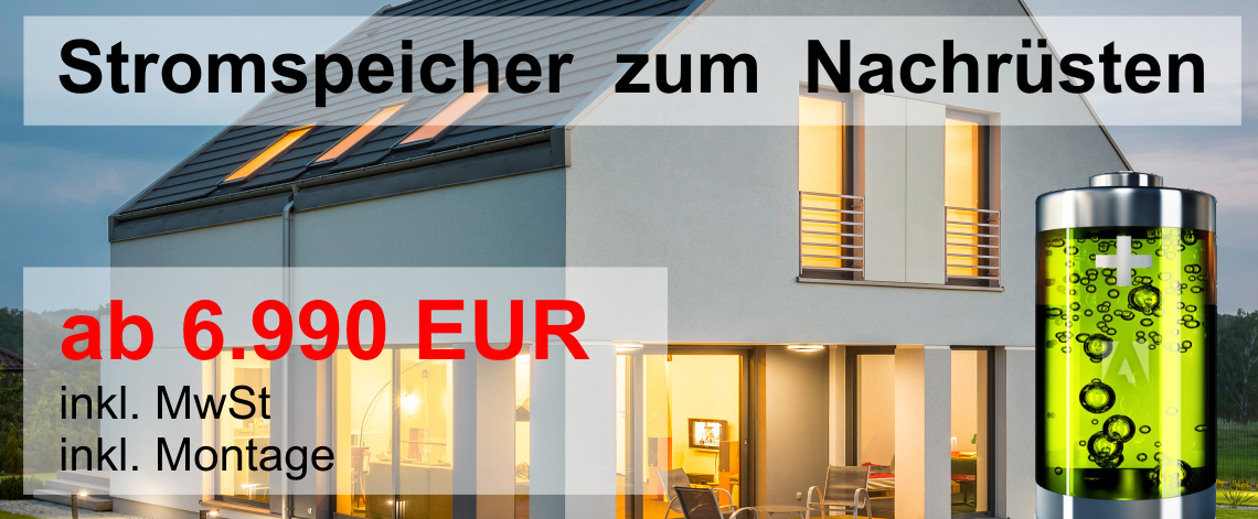 Hausbild mit Batterie und Preis